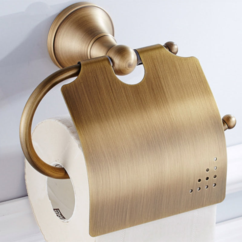Lisslune | Metal Bathroom Set 4-piece Traditional Style Gold Bathroom Hardware Set