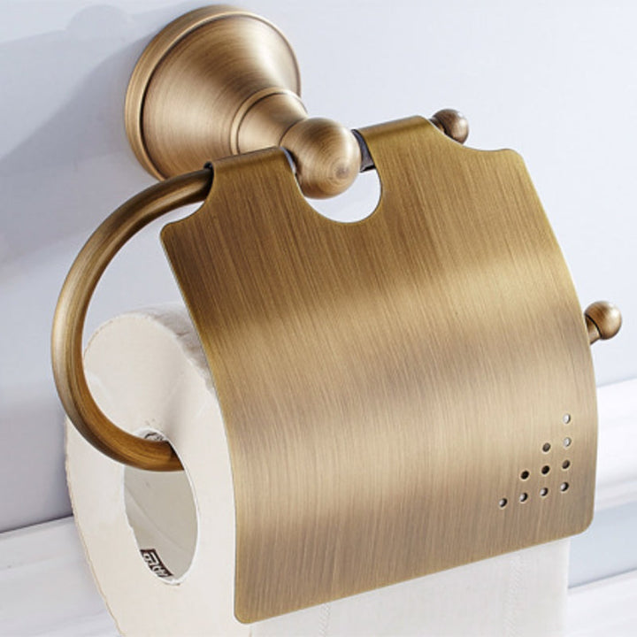 Lisslune | Metal Bathroom Set 4-piece Traditional Style Gold Bathroom Hardware Set