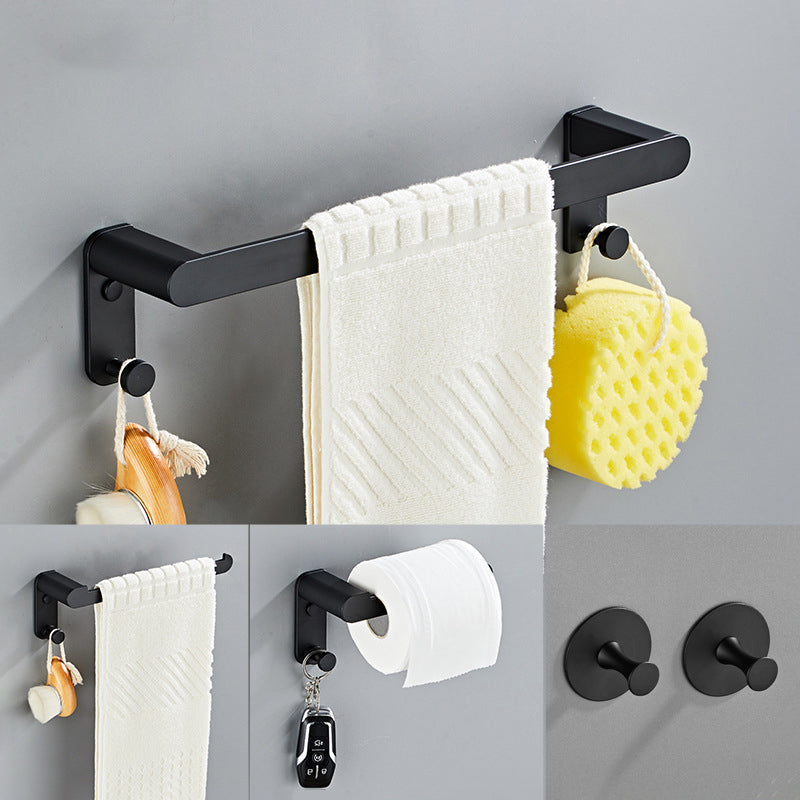Lisslune | Metal Bathroom Set 5-piece Modern Style Black Bathroom Accessories Set