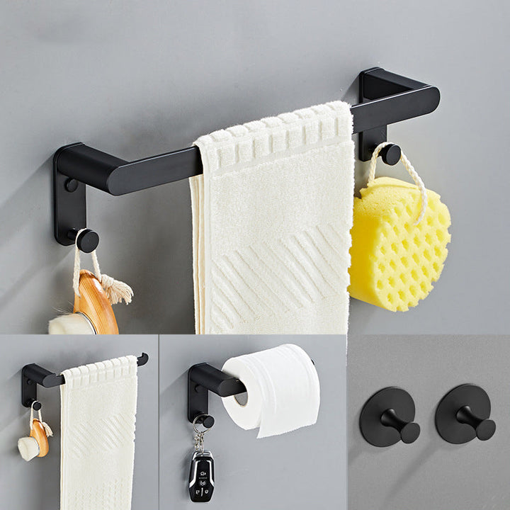 Lisslune | Metal Bathroom Set 5-piece Modern Style Black Bathroom Accessories Set