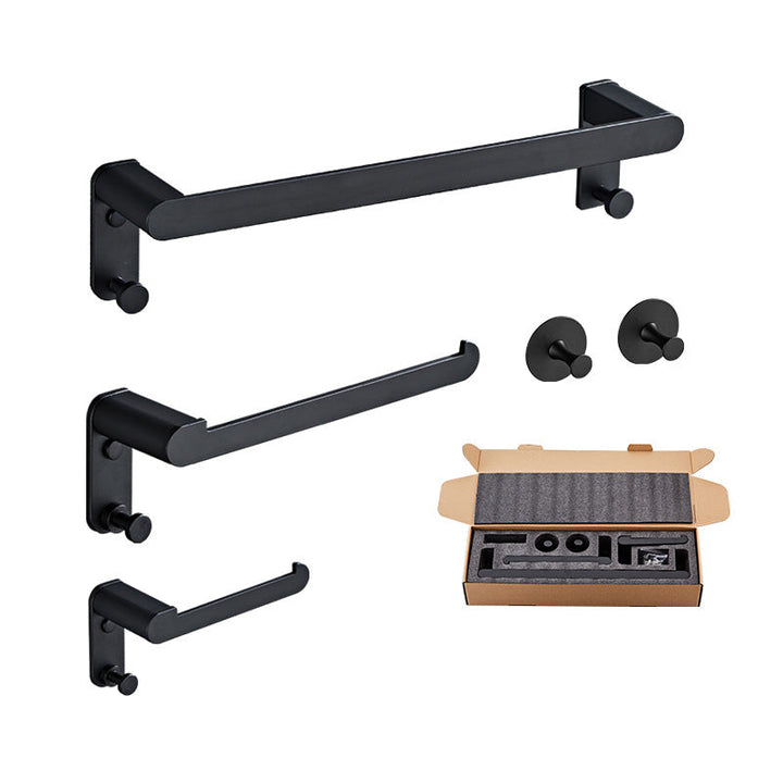 Lisslune | Metal Bathroom Set 5-piece Modern Style Black Bathroom Accessories Set