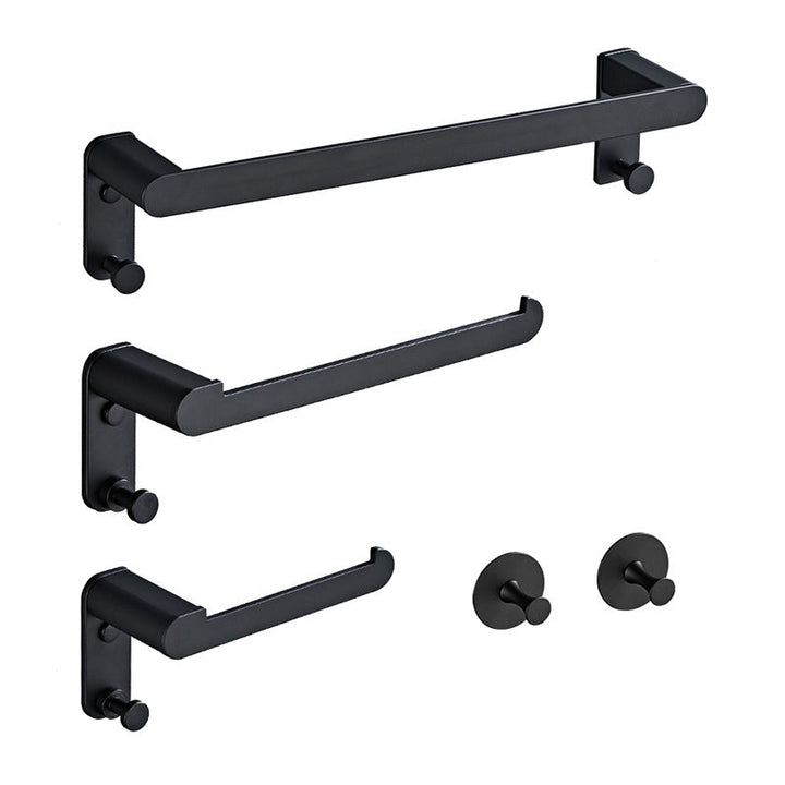 Lisslune | Metal Bathroom Set 5-piece Modern Style Black Bathroom Accessories Set