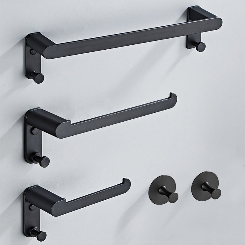 Lisslune | Metal Bathroom Set 5-piece Modern Style Black Bathroom Accessories Set