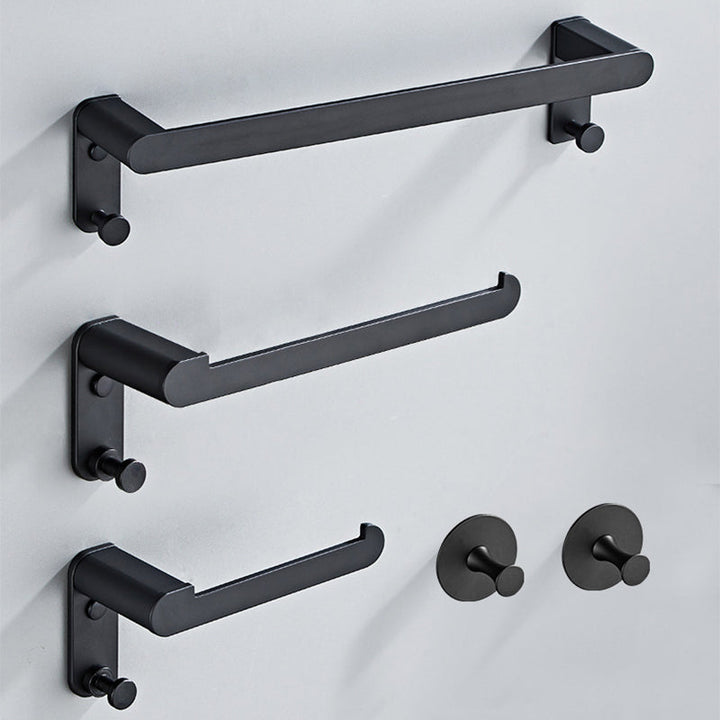 Lisslune | Metal Bathroom Set 5-piece Modern Style Black Bathroom Accessories Set