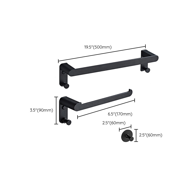 Lisslune | Metal Bathroom Set 5-piece Modern Style Black Bathroom Accessories Set