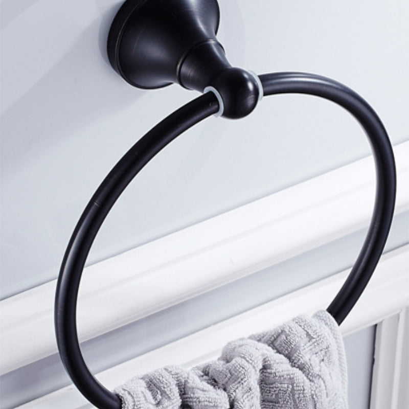 Lisslune | Metal Bathroom Set 4-piece Traditional Style Black Bathroom Accessories Set