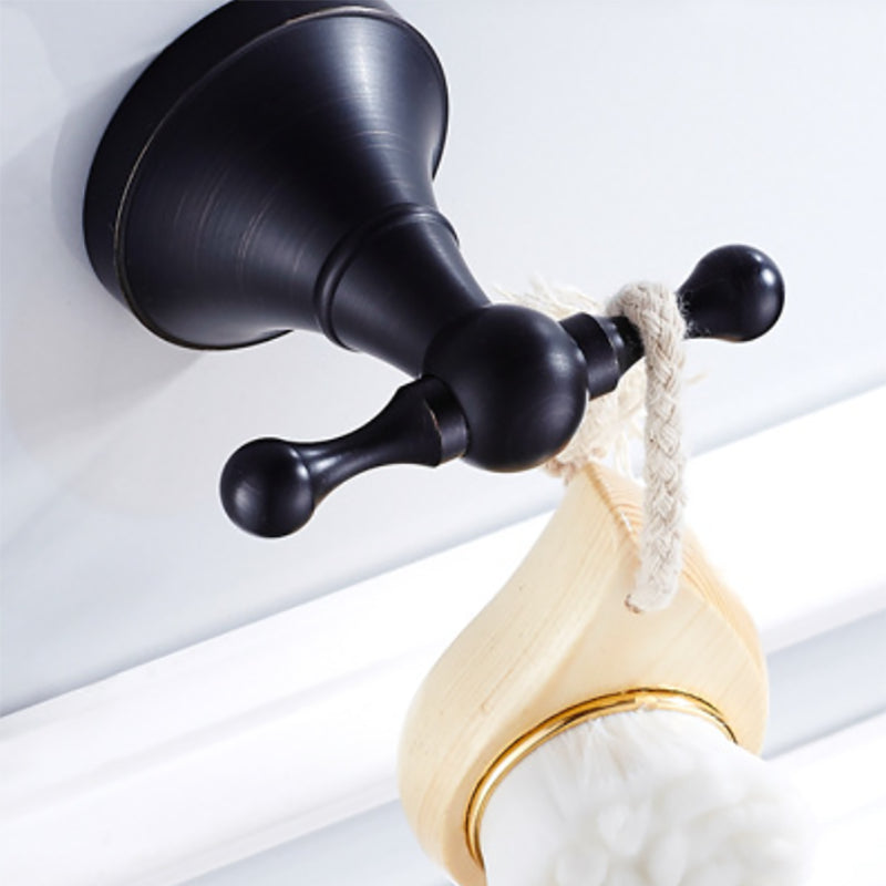 Lisslune | Metal Bathroom Set 4-piece Traditional Style Black Bathroom Accessories Set