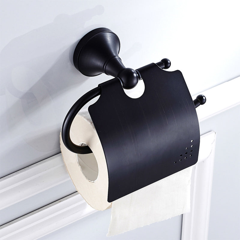 Lisslune | Metal Bathroom Set 4-piece Traditional Style Black Bathroom Accessories Set