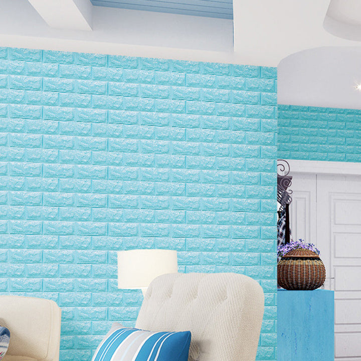 Lisslune | 3D Synthetic-Brick Wall Panel Peel and Press Foam Living Room Waterproof Wall Ceiling