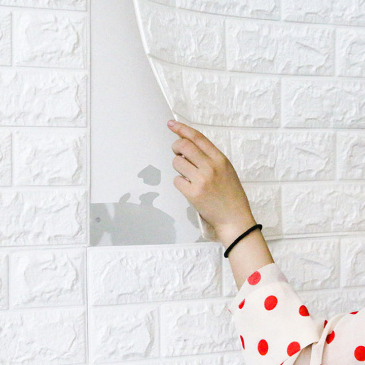 Lisslune | 3D Synthetic-Brick Wall Panel Peel and Press Foam Living Room Waterproof Wall Ceiling