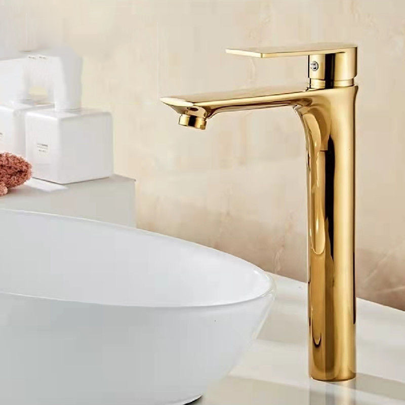 Lisslune | Glam Vessel Sink Faucet Brass Lever Handles with Water Hose Sink Fixture