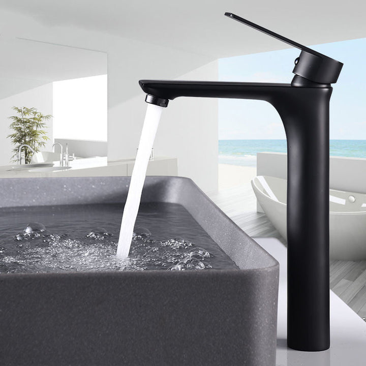 Lisslune | Glam Vessel Sink Faucet Brass Lever Handles with Water Hose Sink Fixture
