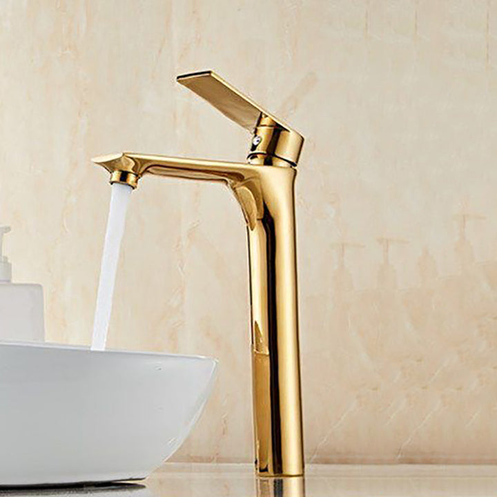Lisslune | Glam Vessel Sink Faucet Brass Lever Handles with Water Hose Sink Fixture