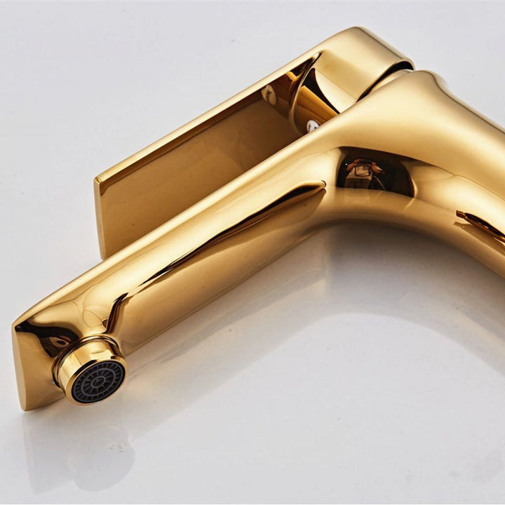 Lisslune | Glam Vessel Sink Faucet Brass Lever Handles with Water Hose Sink Fixture
