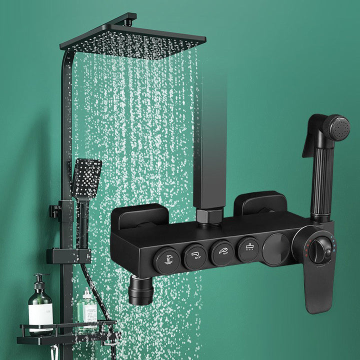 Lisslune | Modern adjustable water flow shower faucet shower hose shower system on the wall