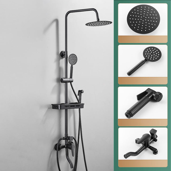 Lisslune | Modern adjustable water flow shower faucet shower hose shower system on the wall