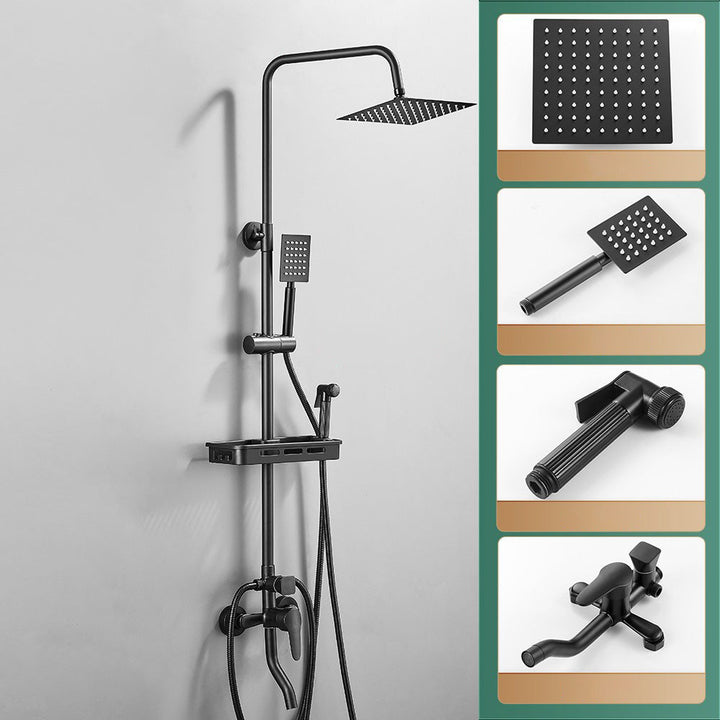Lisslune | Modern adjustable water flow shower faucet shower hose shower system on the wall
