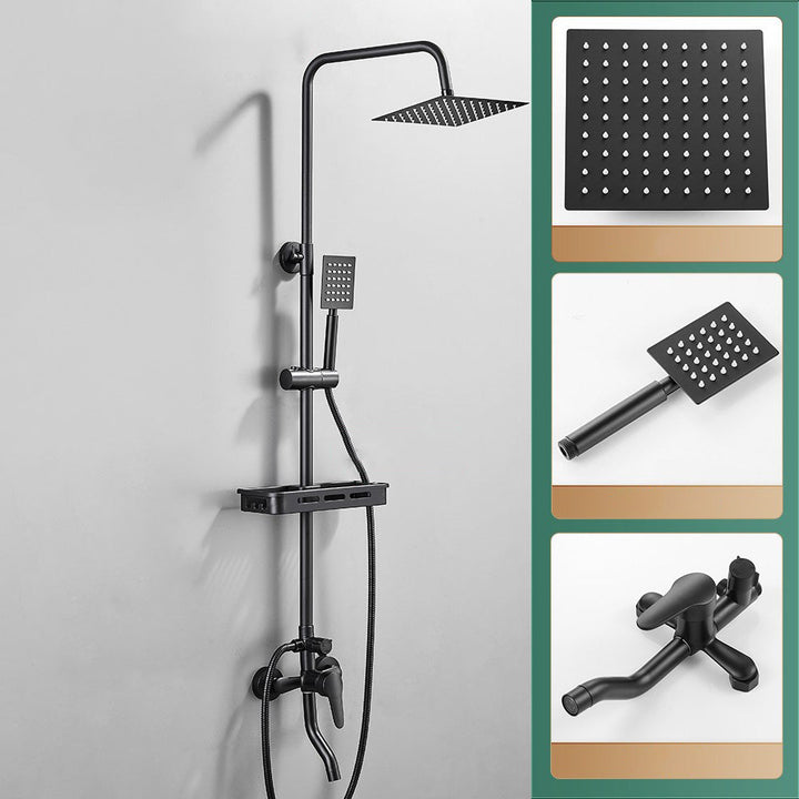 Lisslune | Modern adjustable water flow shower faucet shower hose shower system on the wall