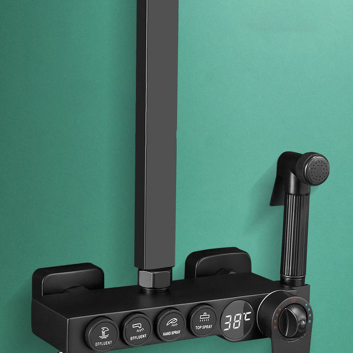 Lisslune | Modern adjustable water flow shower faucet shower hose shower system on the wall