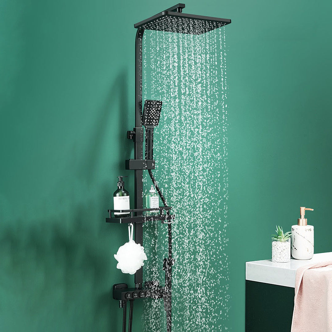 Lisslune | Modern adjustable water flow shower faucet shower hose shower system on the wall