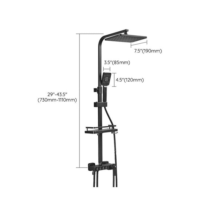 Lisslune | Modern adjustable water flow shower faucet shower hose shower system on the wall