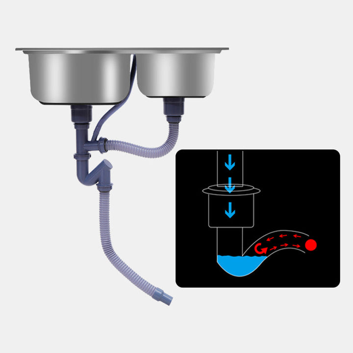Lisslune | Modern Style Kitchen Sink Stainless Steel 2 Holes Top Mount Kitchen Sink