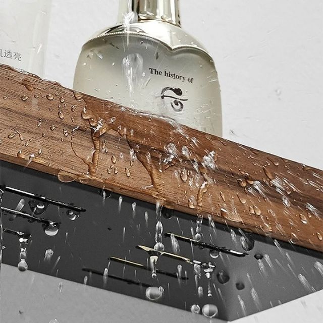 Lisslune | Solid Wood Bathroom Organizer Shelves Without Drilling