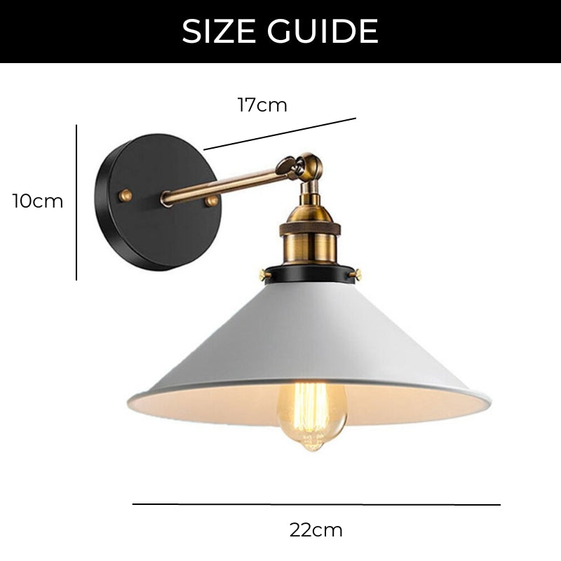 Lisslune | White Industrial Vintage Wall Sconce Light