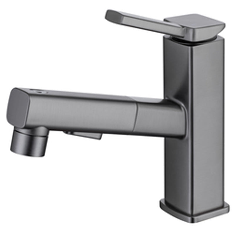 Lisslune | Contemporary Vessel Sink Faucet Copper Single Handle Low Arc Pull Down Vessel Faucet