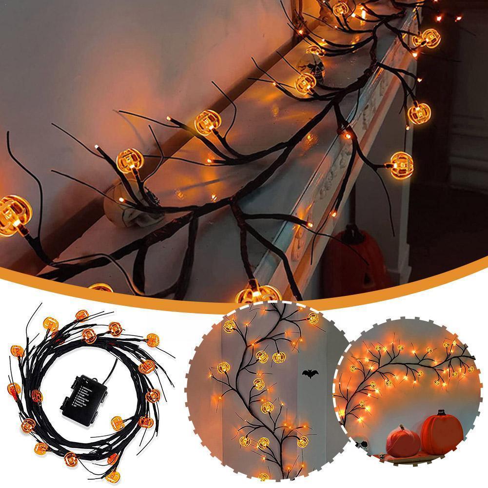 Lisslune | Halloween LED Willow Key Light Cute Cartoon Bat Pumpkin Decoration For Indoor Outdoor Party Home Decor