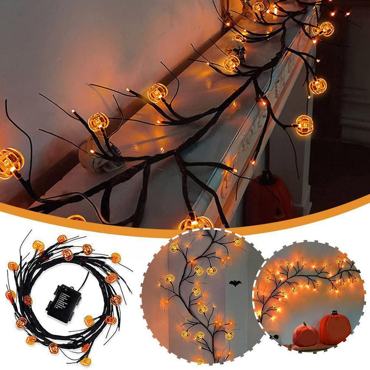 Lisslune | Halloween LED Willow Key Light Cute Cartoon Bat Pumpkin Decoration For Indoor Outdoor Party Home Decor