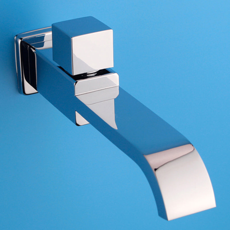 Lisslune | Contemporary Wall Mounted Bathroom Faucet Handle Knob Solid Brass Square Faucet