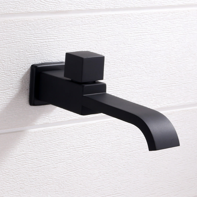 Lisslune | Contemporary Wall Mounted Bathroom Faucet Handle Knob Solid Brass Square Faucet