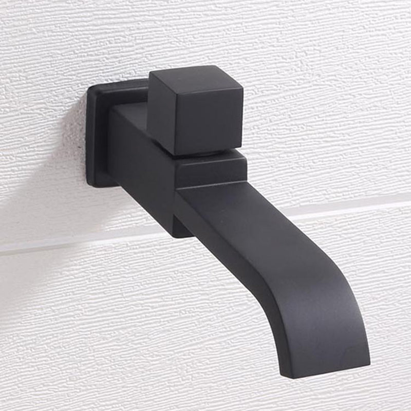 Lisslune | Contemporary Wall Mounted Bathroom Faucet Handle Knob Solid Brass Square Faucet