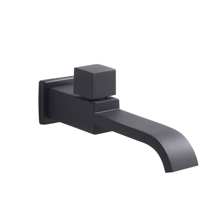 Lisslune | Contemporary Wall Mounted Bathroom Faucet Handle Knob Solid Brass Square Faucet