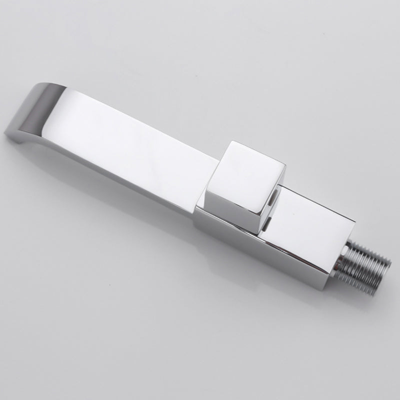 Lisslune | Contemporary Wall Mounted Bathroom Faucet Handle Knob Solid Brass Square Faucet
