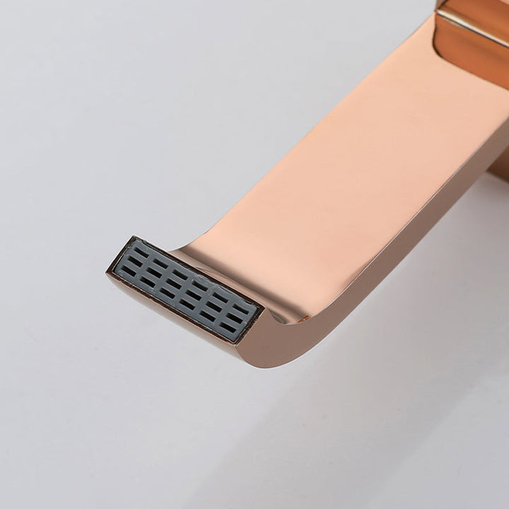 Lisslune | Contemporary Wall Mounted Bathroom Faucet Handle Knob Solid Brass Square Faucet