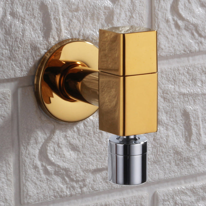 Lisslune | Contemporary Wall Mounted Bathroom Faucet Knob Handle Solid Brass Round Faucet