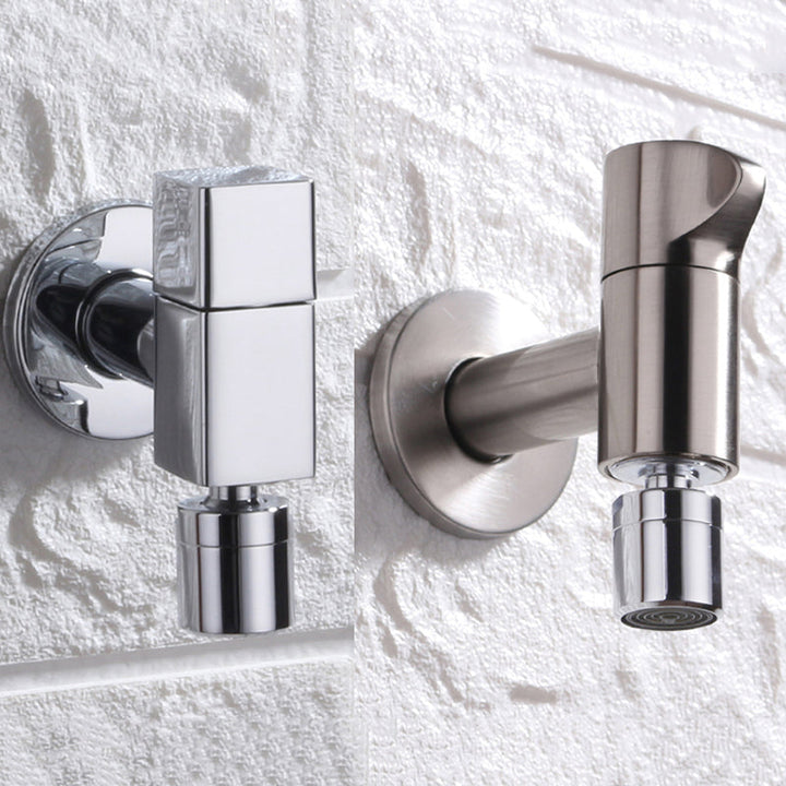 Lisslune | Contemporary Wall Mounted Bathroom Faucet Knob Handle Solid Brass Round Faucet