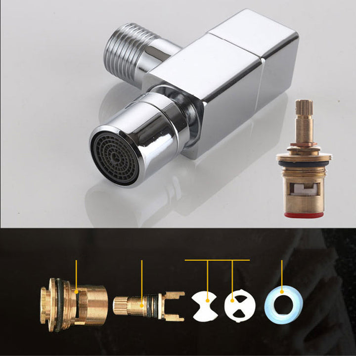 Lisslune | Contemporary Wall Mounted Bathroom Faucet Knob Handle Solid Brass Round Faucet
