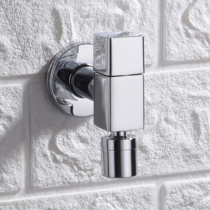 Lisslune | Contemporary Wall Mounted Bathroom Faucet Knob Handle Solid Brass Round Faucet