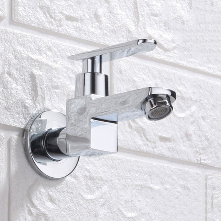 Lisslune | Contemporary Wall Mounted Bathroom Faucet Lever Handles Solid Brass Faucet