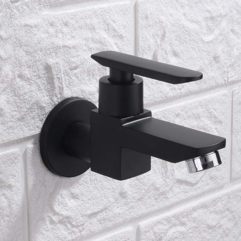 Lisslune | Contemporary Wall Mounted Bathroom Faucet Lever Handles Solid Brass Faucet