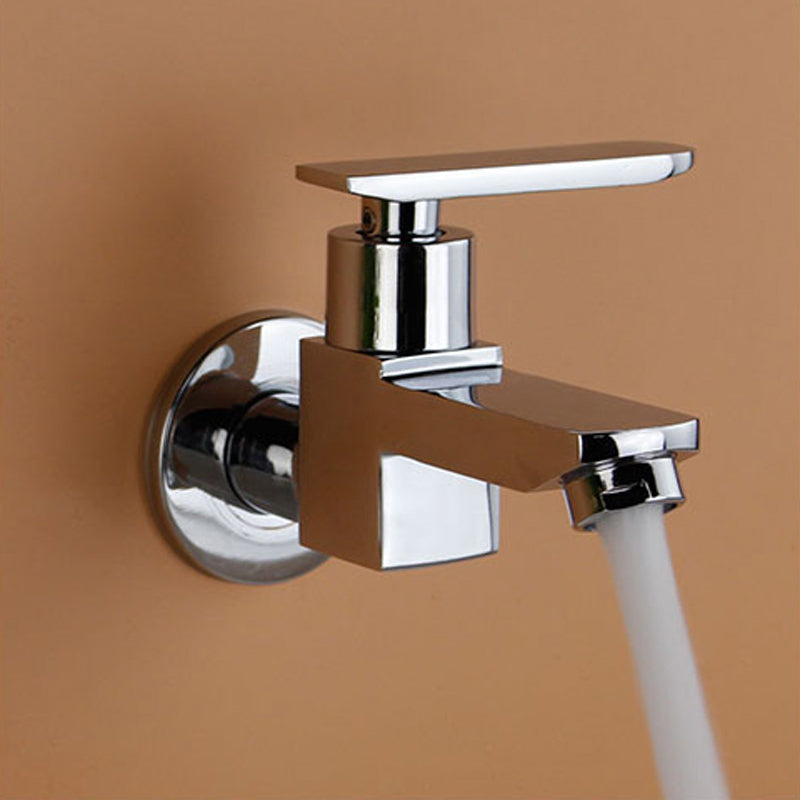 Lisslune | Contemporary Wall Mounted Bathroom Faucet Lever Handles Solid Brass Faucet