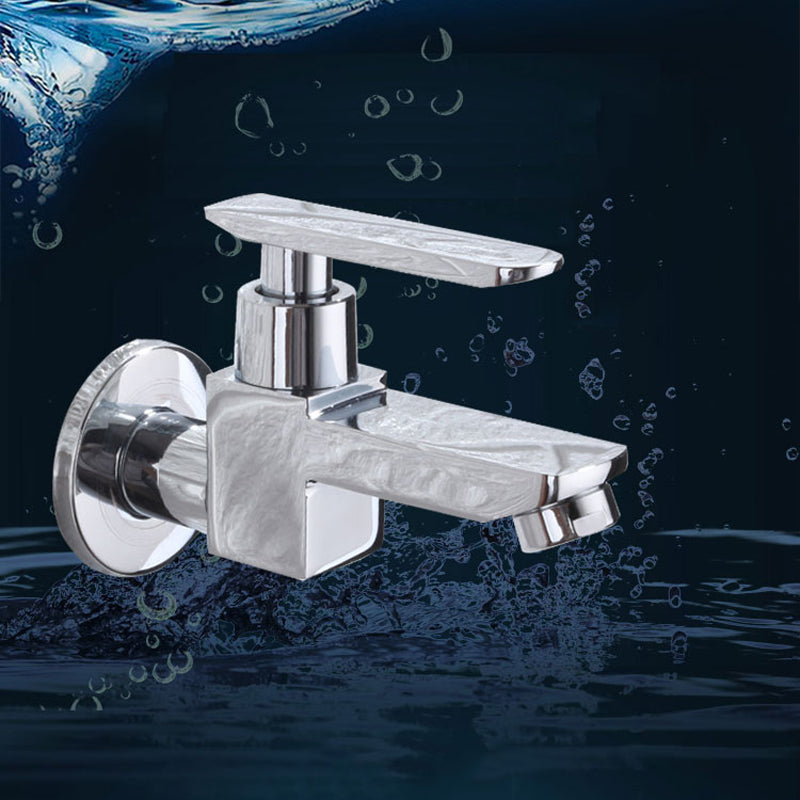Lisslune | Contemporary Wall Mounted Bathroom Faucet Lever Handles Solid Brass Faucet