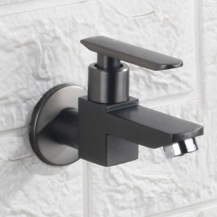 Lisslune | Contemporary Wall Mounted Bathroom Faucet Lever Handles Solid Brass Faucet