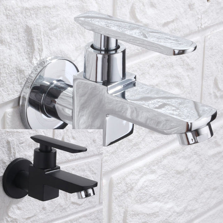 Lisslune | Contemporary Wall Mounted Bathroom Faucet Lever Handles Solid Brass Faucet