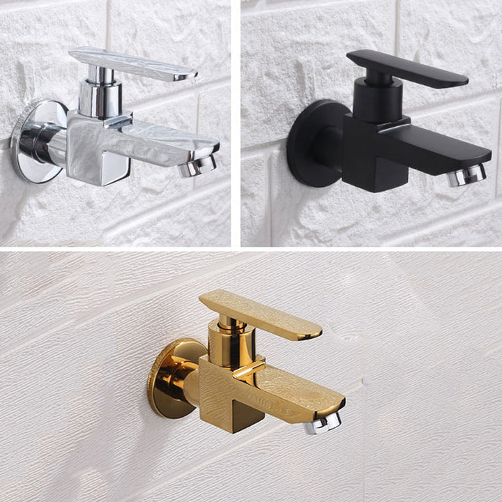 Lisslune | Contemporary Wall Mounted Bathroom Faucet Lever Handles Solid Brass Faucet