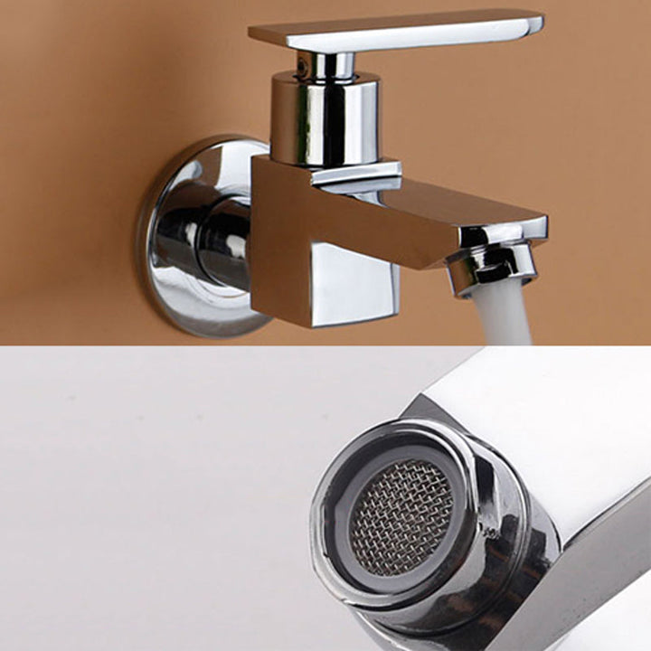 Lisslune | Contemporary Wall Mounted Bathroom Faucet Lever Handles Solid Brass Faucet