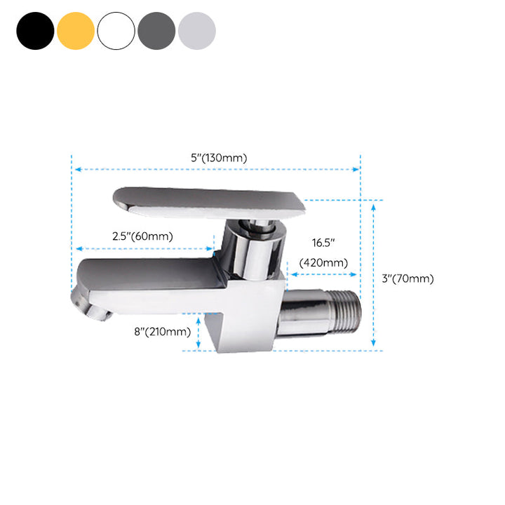 Lisslune | Contemporary Wall Mounted Bathroom Faucet Lever Handles Solid Brass Faucet